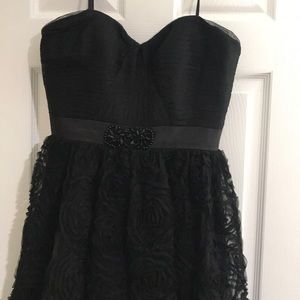 Black floral skit homecoming dress.